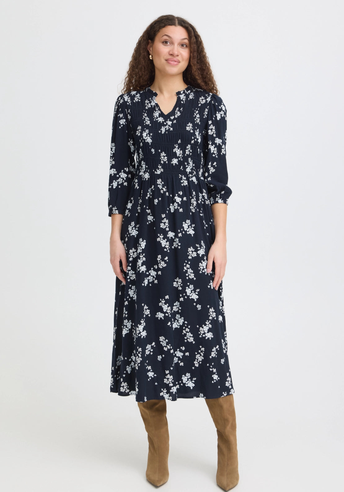 Fransa Light Woven Dress - Scatter Floral Salute 1 Shaws Department Stores